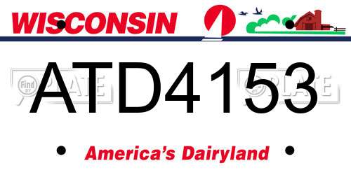 ATD4153 Wisconsin License Plate