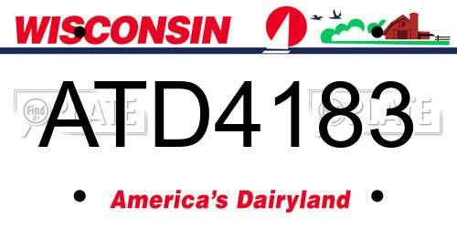 ATD4183 Wisconsin License Plate