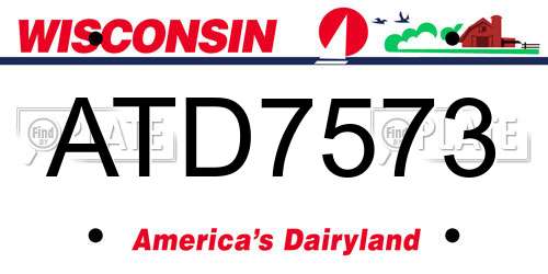 ATD7573 Wisconsin License Plate