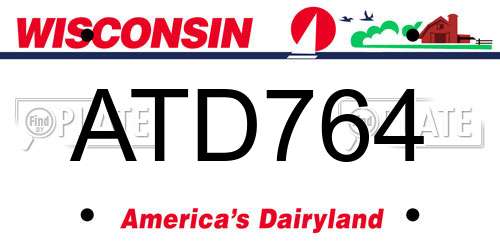 ATD764 Wisconsin License Plate