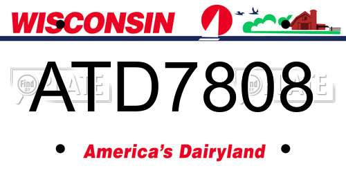 ATD7808 Wisconsin License Plate