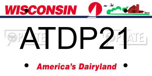 ATDP21 Wisconsin License Plate
