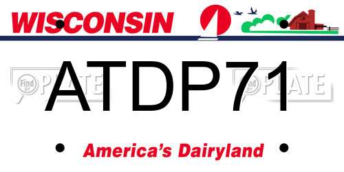 ATDP71 Wisconsin License Plate