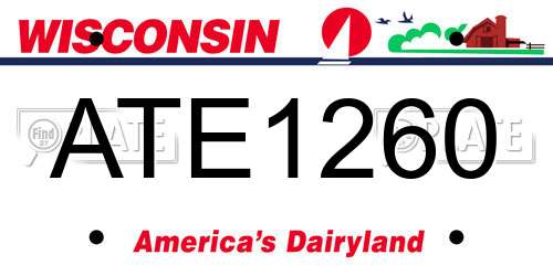 ATE1260 Wisconsin License Plate