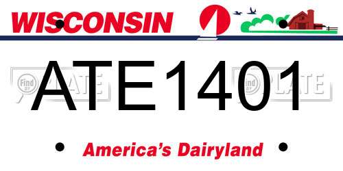 ATE1401 Wisconsin License Plate