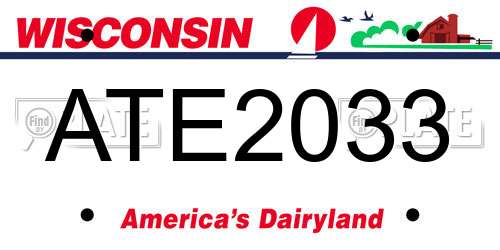 ATE2033 Wisconsin License Plate