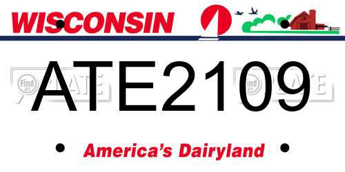 ATE2109 Wisconsin License Plate