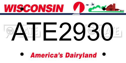 ATE2930 Wisconsin License Plate