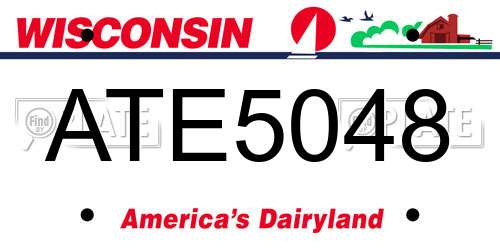 ATE5048 Wisconsin License Plate