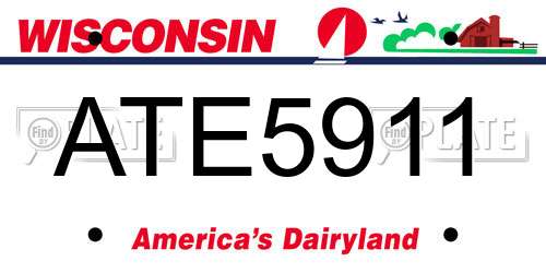 ATE5911 Wisconsin License Plate