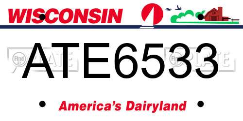 ATE6533 Wisconsin License Plate