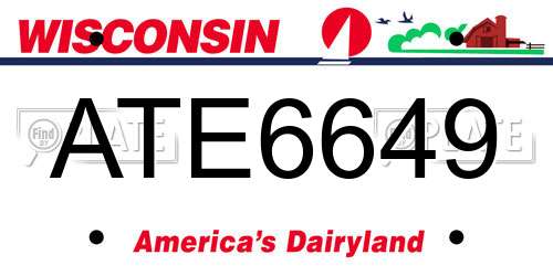 ATE6649 Wisconsin License Plate