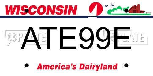 ATE99E Wisconsin License Plate