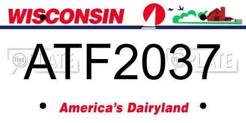 ATF2037 Wisconsin License Plate