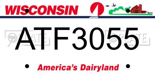 ATF3055 Wisconsin License Plate