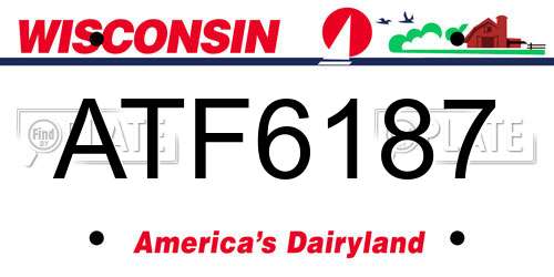 ATF6187 Wisconsin License Plate