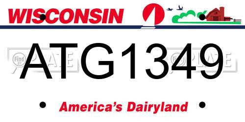 ATG1349 Wisconsin License Plate
