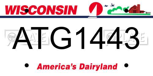ATG1443 Wisconsin License Plate