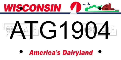 ATG1904 Wisconsin License Plate