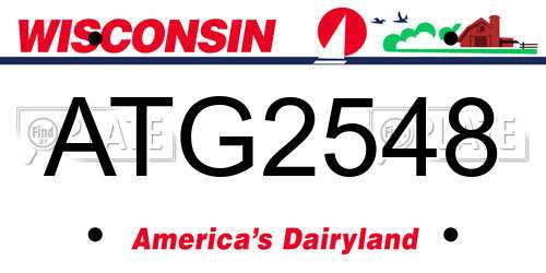 ATG2548 Wisconsin License Plate