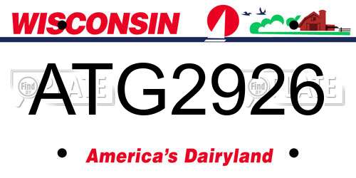 ATG2926 Wisconsin License Plate