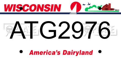ATG2976 Wisconsin License Plate