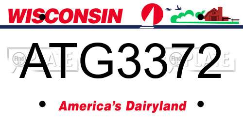 ATG3372 Wisconsin License Plate