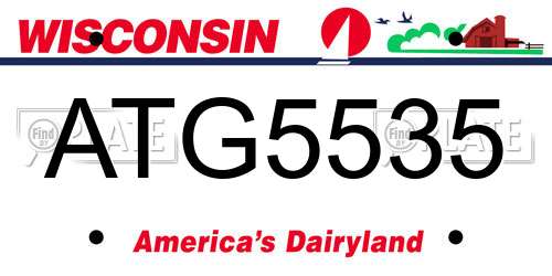 ATG5535 Wisconsin License Plate