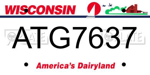ATG7637 Wisconsin License Plate