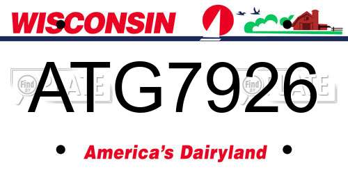 ATG7926 Wisconsin License Plate