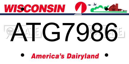 ATG7986 Wisconsin License Plate