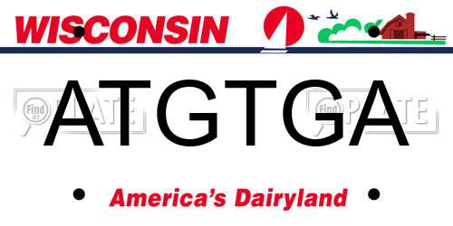 ATGTGA Wisconsin License Plate