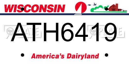 ATH6419 Wisconsin License Plate