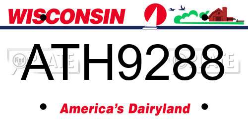 ATH9288 Wisconsin License Plate