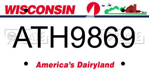 ATH9869 Wisconsin License Plate