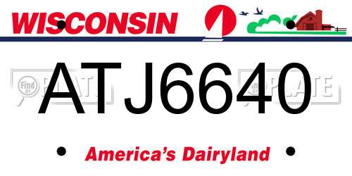 ATJ6640 Wisconsin License Plate