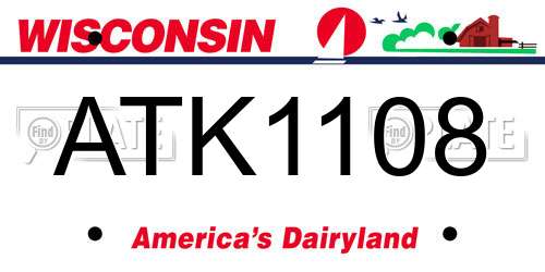 ATK1108 Wisconsin License Plate
