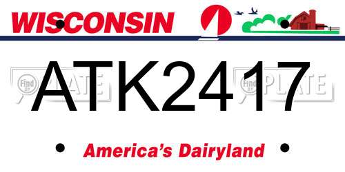 ATK2417 Wisconsin License Plate