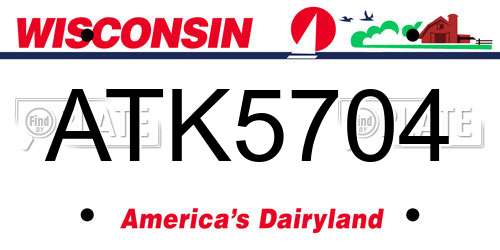 ATK5704 Wisconsin License Plate