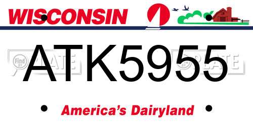 ATK5955 Wisconsin License Plate