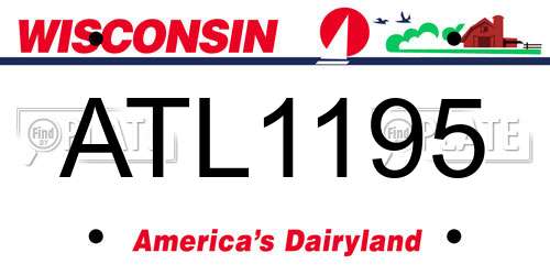ATL1195 Wisconsin License Plate