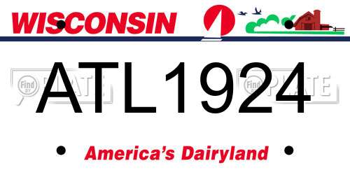 ATL1924 Wisconsin License Plate