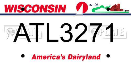 ATL3271 Wisconsin License Plate