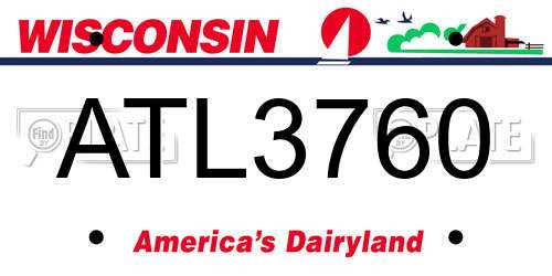ATL3760 Wisconsin License Plate