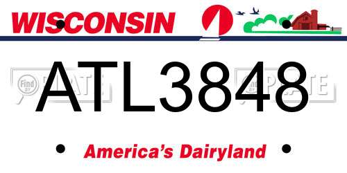 ATL3848 Wisconsin License Plate