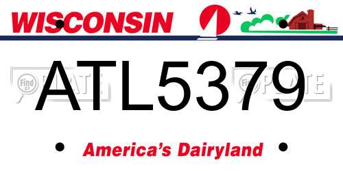 ATL5379 Wisconsin License Plate