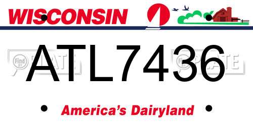 ATL7436 Wisconsin License Plate