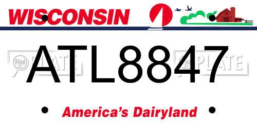 ATL8847 Wisconsin License Plate
