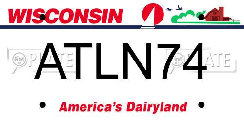 ATLN74 Wisconsin License Plate