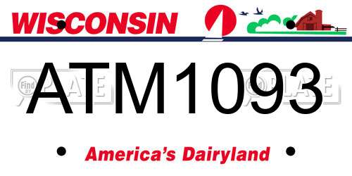 ATM1093 Wisconsin License Plate